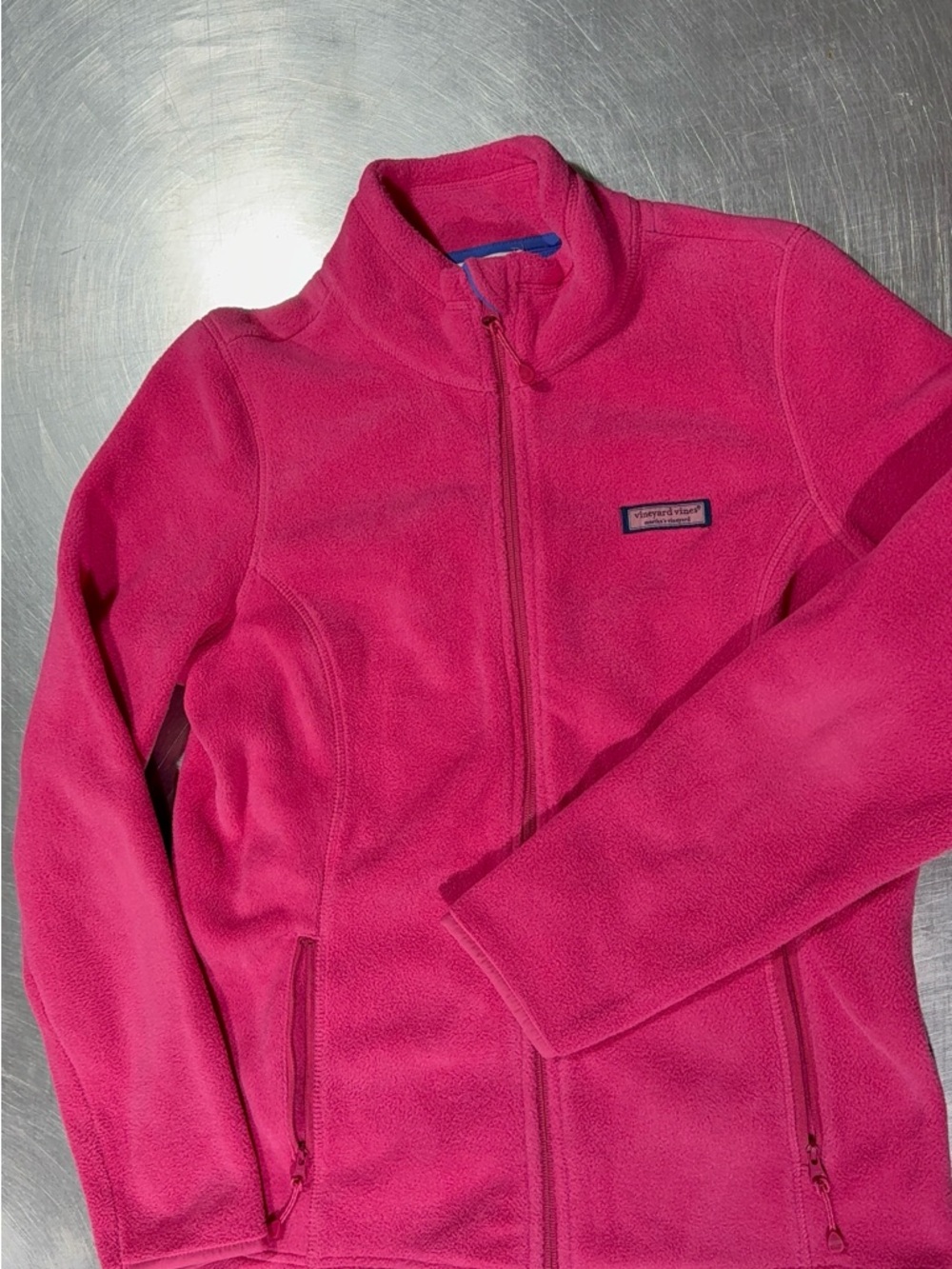 Women’s Vineyard Vines Bright Pink Full-Zip Fleece Jacket